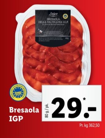 Lidl Deluxe bresaola tilbud
