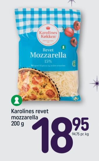 REMA 1000 Karolines revet ost mozzarella tilbud