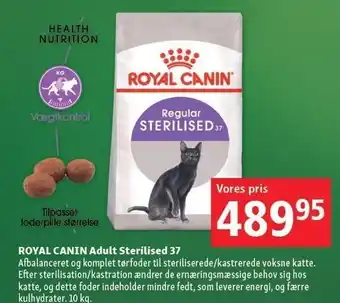Maxi Zoo Royal canin adult sterilised 37 10 kg tilbud