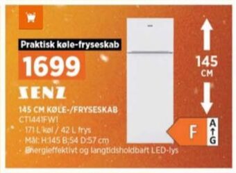 Power Senz køle/fryseskab tilbud
