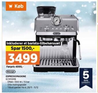 Power Delonghi espressomaskine tilbud