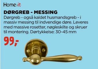 jem & fix Dørgreb - messing tilbud