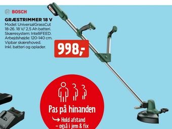 jem & fix Græstrimmer 18 v tilbud