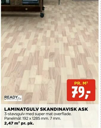 jem & fix Laminatgulv skandinavisk ask tilbud