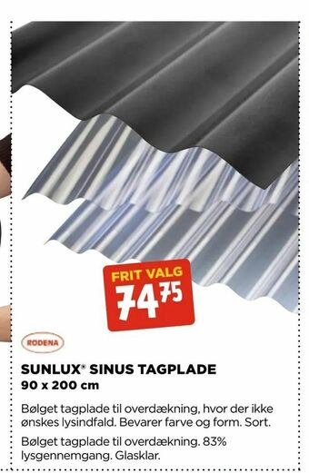 Sunlux® sinus tagplade