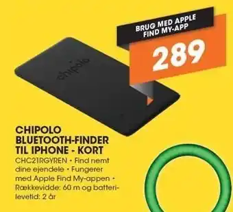 Chipolo bluetooth-finder til iphone - kort