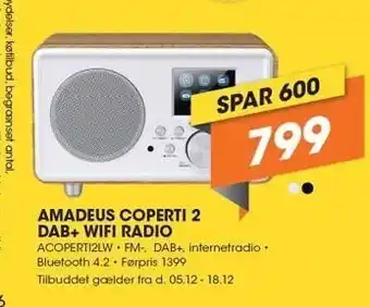 Expert Amadeus coperti 2 dab+ wifi radio tilbud