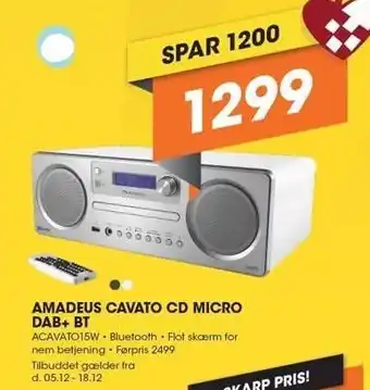 Expert Amadeus cavato cd micro dab+bt tilbud