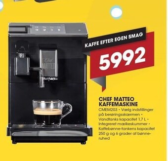 Punkt1 Chef matteo kaffemaskine tilbud