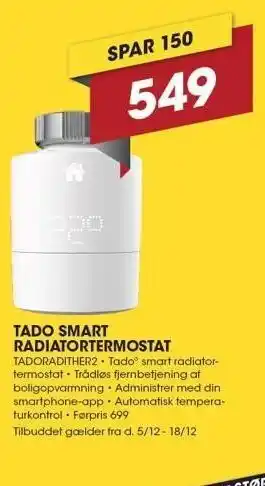 Punkt1 Tado smart radiatortermostat tilbud