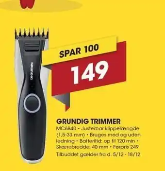 Punkt1 Grundig trimmer tilbud