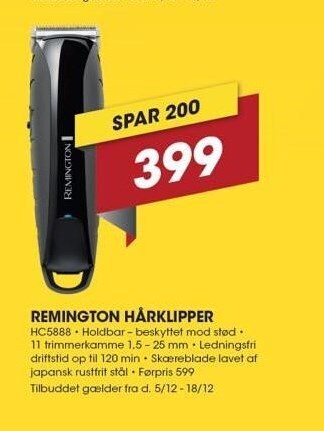 Punkt1 Remington hårklipper tilbud