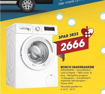 Punkt1 Bosch vaskemaskine tilbud