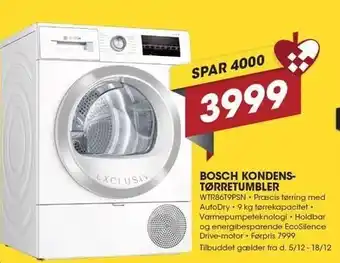 Punkt1 Bosch kondenstørretumbler tilbud