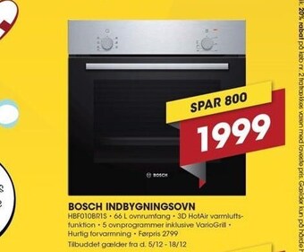 Punkt1 Bosch indbygningsovn tilbud