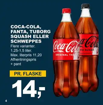 Let-Køb Coca-cola, fanta, tuborg squash eller schweppes tilbud