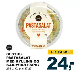 Gestus pastasalat med kylling og karrydressing