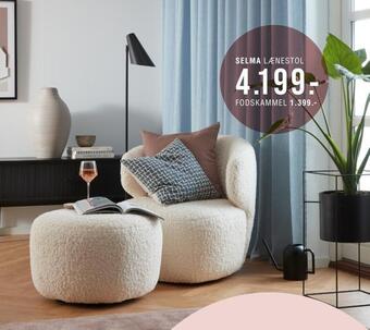 Ilva Selma lænestol fodskammel tilbud