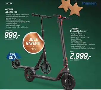 Thansen Løbehjul pro el. el løbehjul tilbud