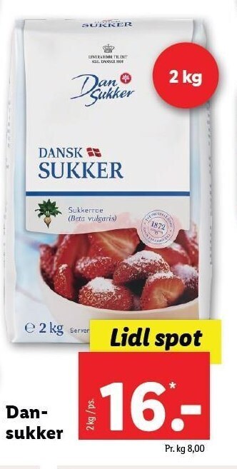 Lidl Dansukker tilbud