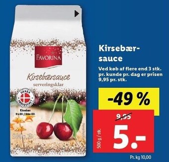 Lidl Kirsebærsauce tilbud