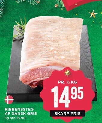 MENY Ribbensteg af dansk gris tilbud