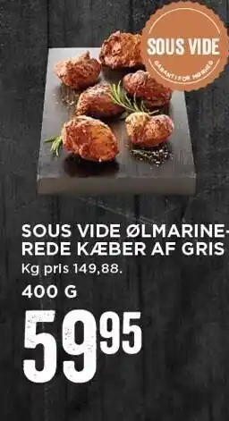 MENY Sous vide ølmarinerede kæber af gris tilbud