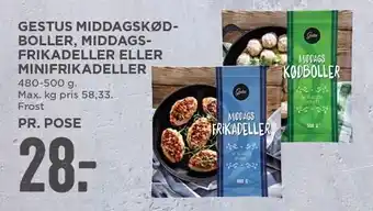 Middagskødboller, middagsfrikadeller el. minifrikadeller