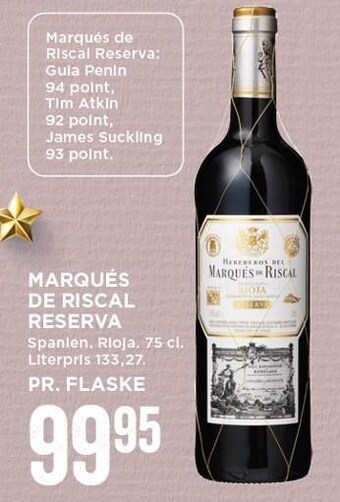 MENY Marqués de riscal reserva tilbud