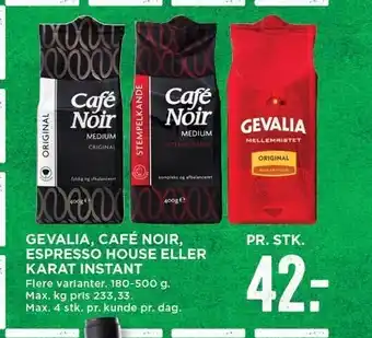 MENY Gevalia, cafe noir, espresso house el. karat instant tilbud