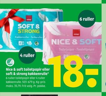Coop 365 Nice & soft toiletpapir eller soft & strong køkkenrulle tilbud