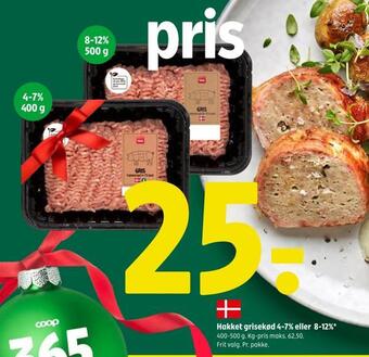 Coop 365 Hakket grisekød 4-7% eller 8-12% tilbud