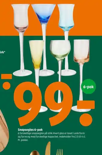 Coop 365 Snapseglas 6-pak tilbud