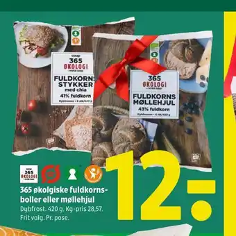 Coop 365 365 økolgiske fuldkorns boller eller møllehjul tilbud