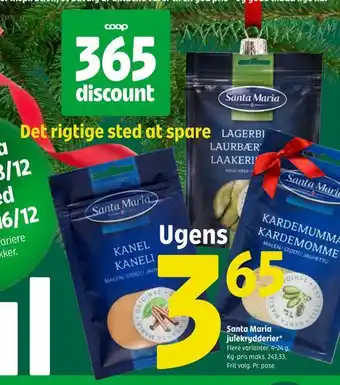 Coop 365 Santa maria julekrydderier tilbud