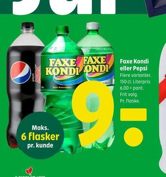 Coop 365 Faxe kondi eller pepsi tilbud