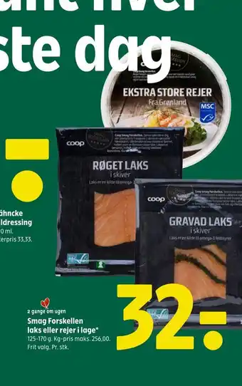 Coop 365 Smag forskellen laks eller rejer i lage tilbud