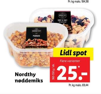 Lidl Nordthy nøddemiks tilbud