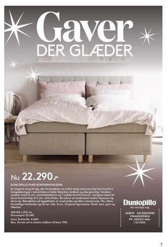 SengeSpecialisten Dunlopillo pure kontinentalseng tilbud