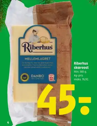 Coop 365 Riberhus skæreost danbo mellemlagret 45+ tilbud