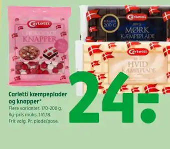 Coop 365 Carletti chokoladeknapper tilbud