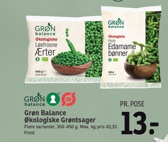 SPAR Grøn balance økologiske grøntsager tilbud