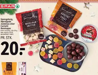 SPAR Spangsberg, nørregade juleknas el. carletti romtoppe tilbud