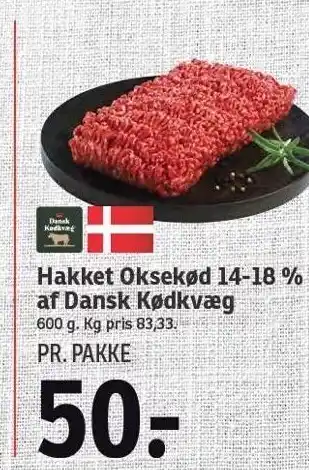 SPAR Hakket oksekød 14*18% af dansk kødkvæg tilbud