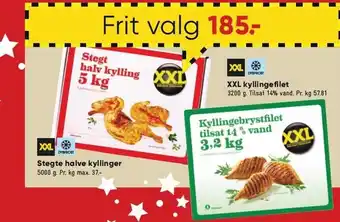 Bilka Stegte halve kyllinger el. xxl kyllingefilet tilbud
