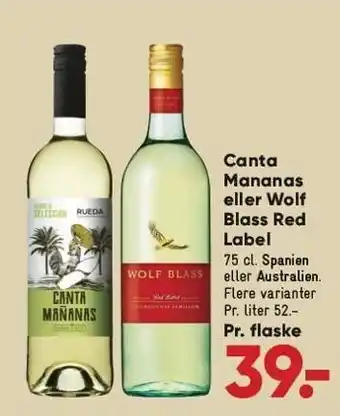 Canta mananas el. wolf blass red label
