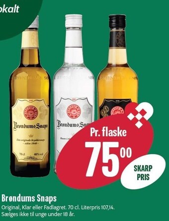 Min Købmand Brøndums snaps tilbud
