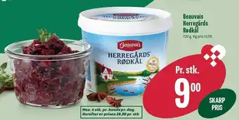 Min Købmand Beauvais herregårds rødkål tilbud
