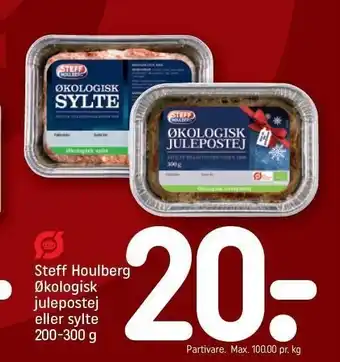 REMA 1000 Steff houlberg økologisk julepostej el. sylte tilbud