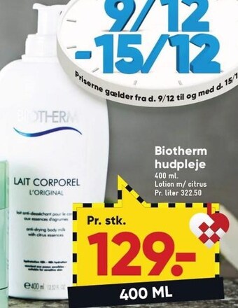 Bilka Biotherm hudpleje tilbud